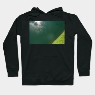 Aerial view of pedalo on the lake Hoodie